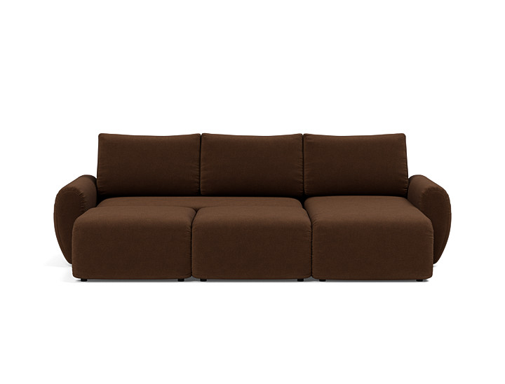 Canapea extensibila cu sezlong Norum cu brate rotunjite 145x240cm, tesatura la alegere