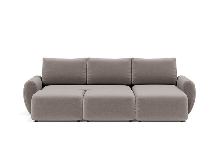Canapea extensibila cu sezlong Norum cu brate rotunjite 145x240cm, tesatura la alegere