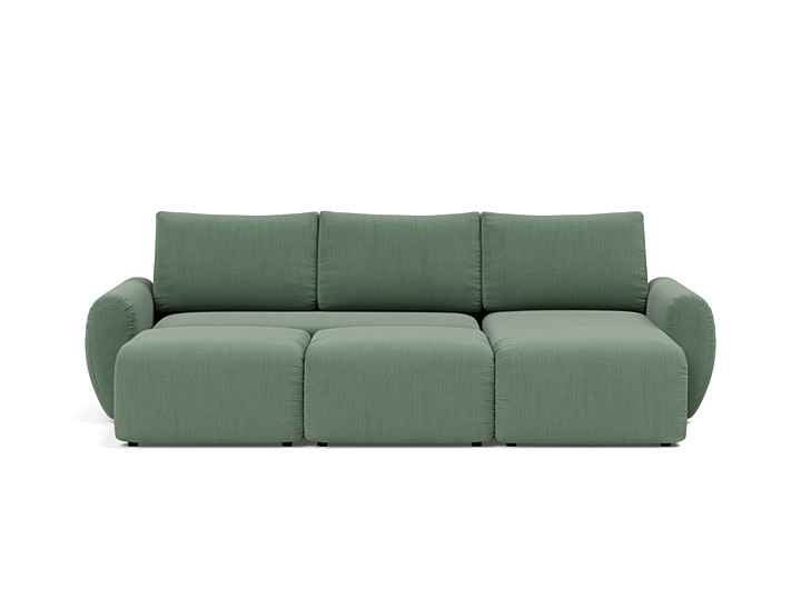 Canapea extensibila cu sezlong Norum cu brate rotunjite 145x240cm, tesatura la alegere