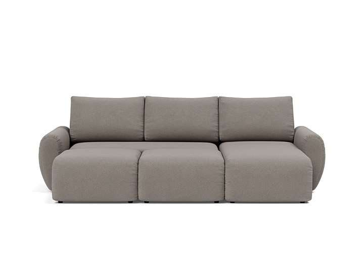 Canapea extensibila cu sezlong Norum cu brate rotunjite 145x240cm, tesatura la alegere