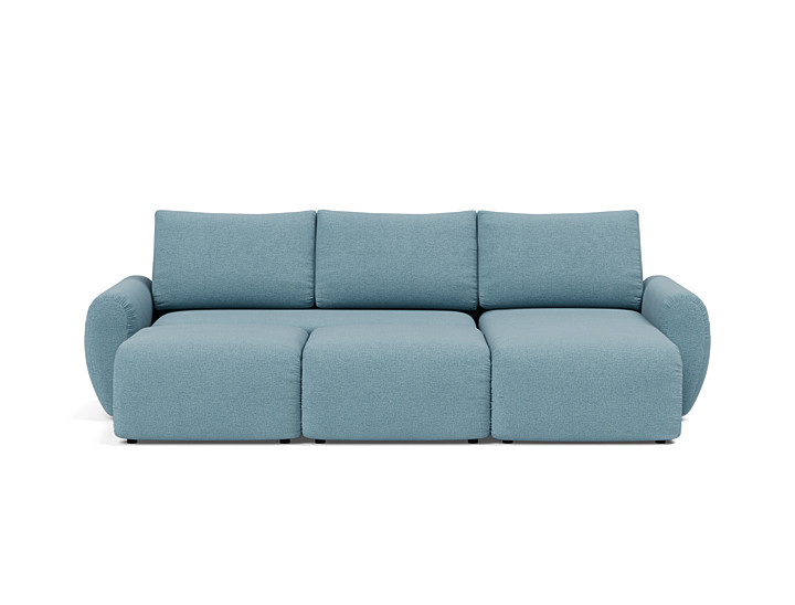 Canapea extensibila cu sezlong Norum cu brate rotunjite 145x240cm, tesatura la alegere