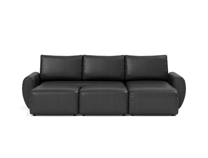 Canapea extensibila cu sezlong Norum cu brate rotunjite 145x240cm, tesatura la alegere