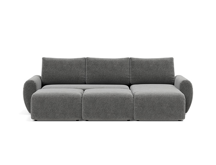 Canapea extensibila cu sezlong Norum cu brate rotunjite 145x240cm, tesatura la alegere