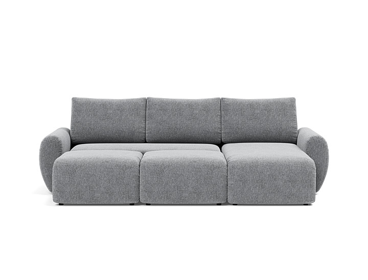 Canapea extensibila cu sezlong Norum cu brate rotunjite 145x240cm, tesatura la alegere