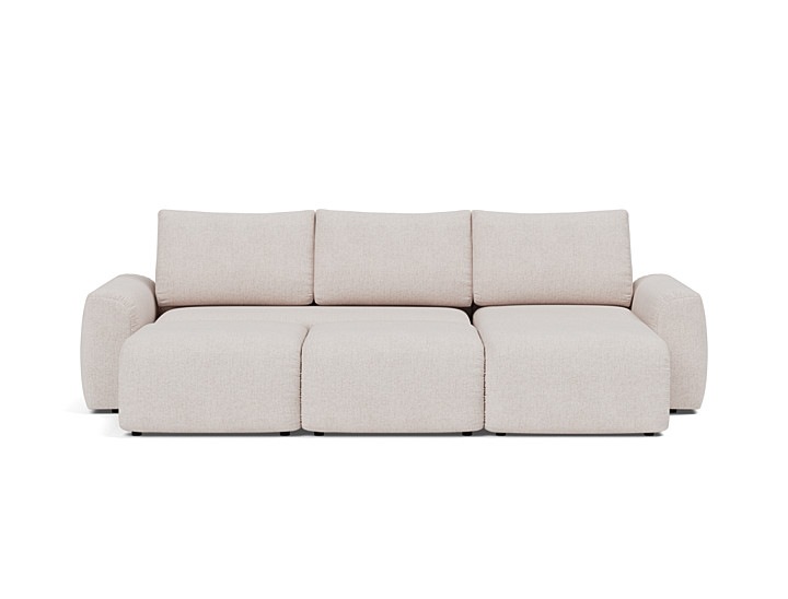 Canapea extensibila cu sezlong Norum cu brate masive 145x240cm, tesatura la alegere