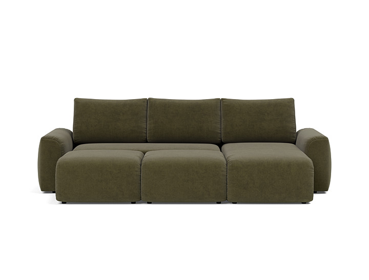 Canapea extensibila cu sezlong Norum cu brate masive 145x240cm, tesatura la alegere