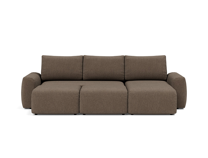 Canapea extensibila cu sezlong Norum cu brate masive Esina Cedar Brown 145x240cm