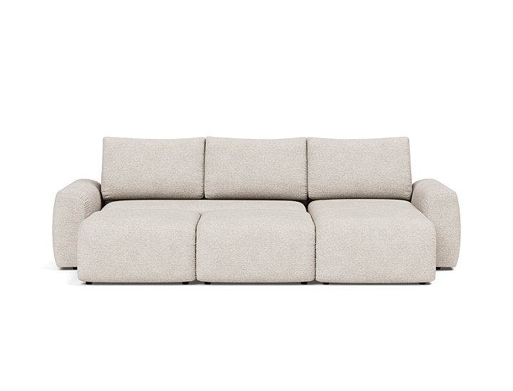 Canapea extensibila cu sezlong Norum cu brate masive 145x240cm, tesatura la alegere