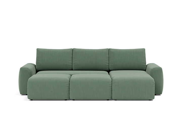 Canapea extensibila cu sezlong Norum cu brate masive 145x240cm, tesatura la alegere
