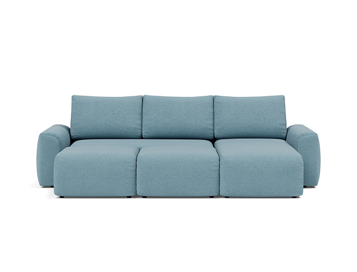 Canapea extensibila cu sezlong Norum cu brate masive 145x240cm, tesatura la alegere