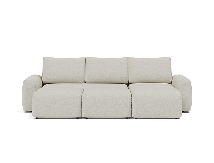 Canapea extensibila cu sezlong Norum cu brate masive 145x240cm, tesatura la alegere