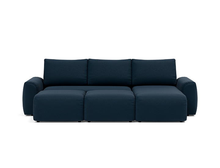 Canapea extensibila cu sezlong Norum cu brate masive 145x240cm, tesatura la alegere