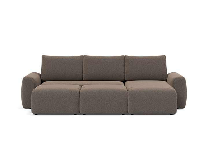 Canapea extensibila cu sezlong Norum cu brate masive 145x240cm, tesatura la alegere