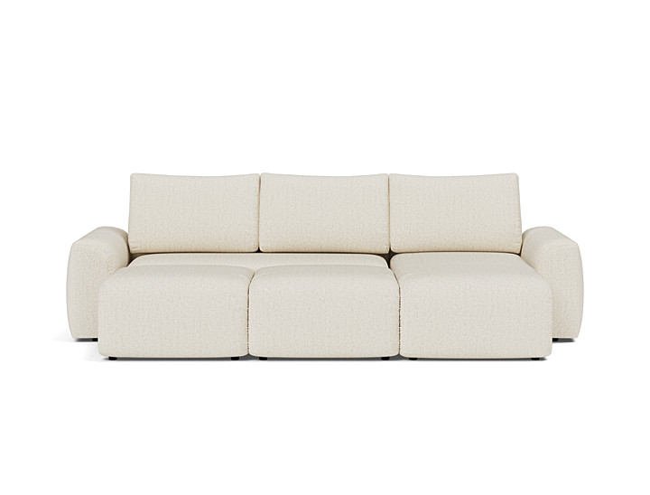 Canapea extensibila cu sezlong Norum cu brate masive 145x240cm, tesatura la alegere