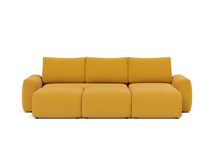 Canapea extensibila cu sezlong Norum cu brate masive 145x240cm, tesatura la alegere
