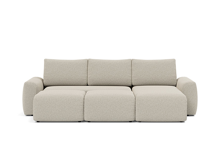 Canapea extensibila cu sezlong Norum cu brate masive 145x240cm, tesatura la alegere