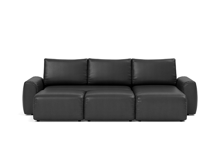 Canapea extensibila cu sezlong Norum cu brate masive 145x240cm, tesatura la alegere