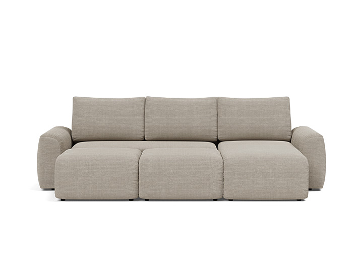 Canapea extensibila cu sezlong Norum cu brate masive 145x240cm, tesatura la alegere