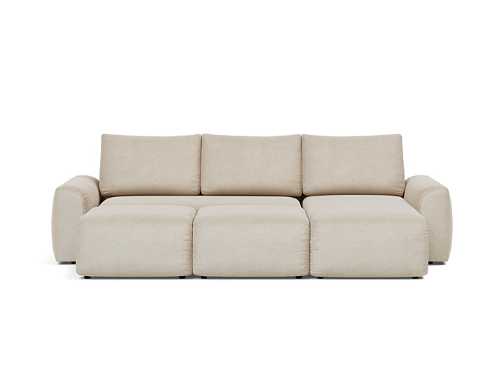 Canapea extensibila cu sezlong Norum cu brate masive 145x240cm, tesatura la alegere