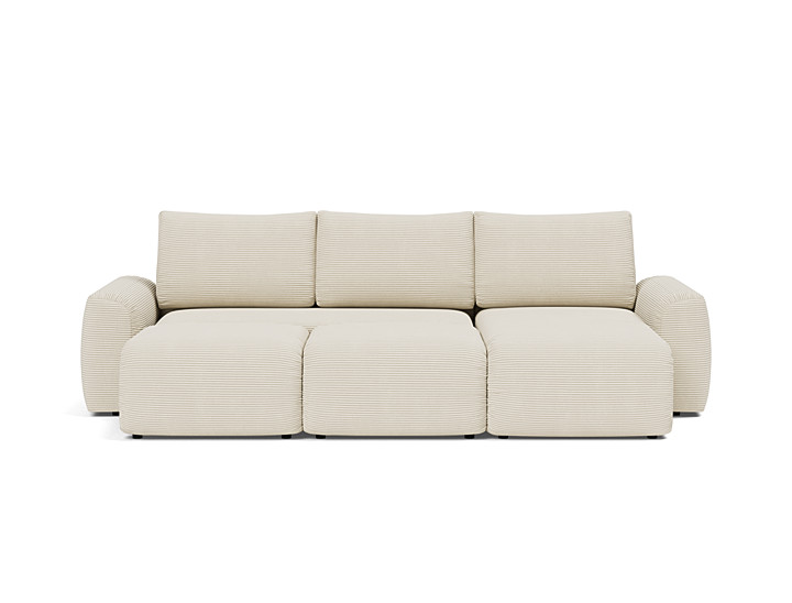 Canapea extensibila cu sezlong Norum cu brate masive 145x240cm, tesatura la alegere