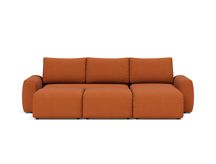 Canapea extensibila cu sezlong Norum cu brate masive 145x240cm, tesatura la alegere
