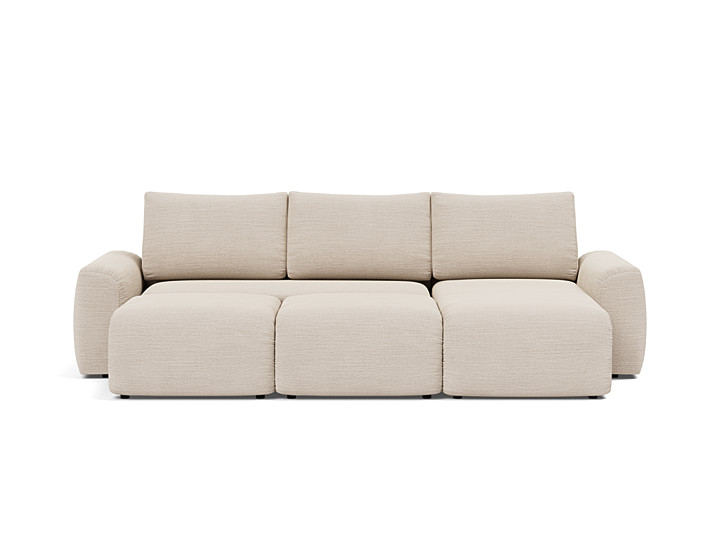 Canapea extensibila cu sezlong Norum cu brate masive 145x240cm, tesatura la alegere