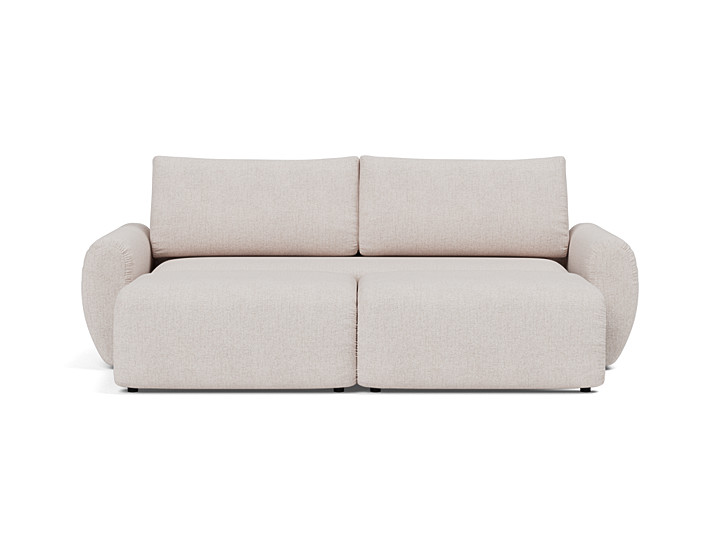 Canapea extensibila Norum cu brate rotunjite 145x200cm, tesatura la alegere