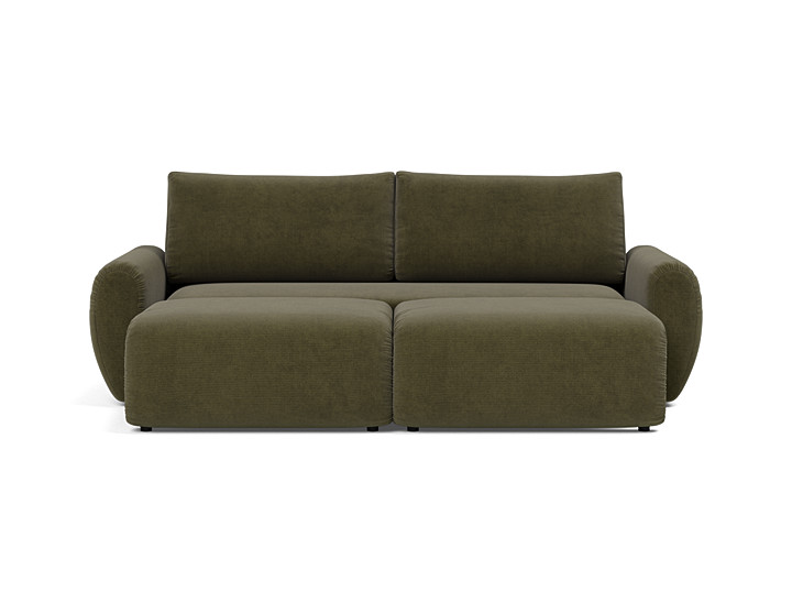 Canapea extensibila Norum cu brate rotunjite 145x200cm, tesatura la alegere
