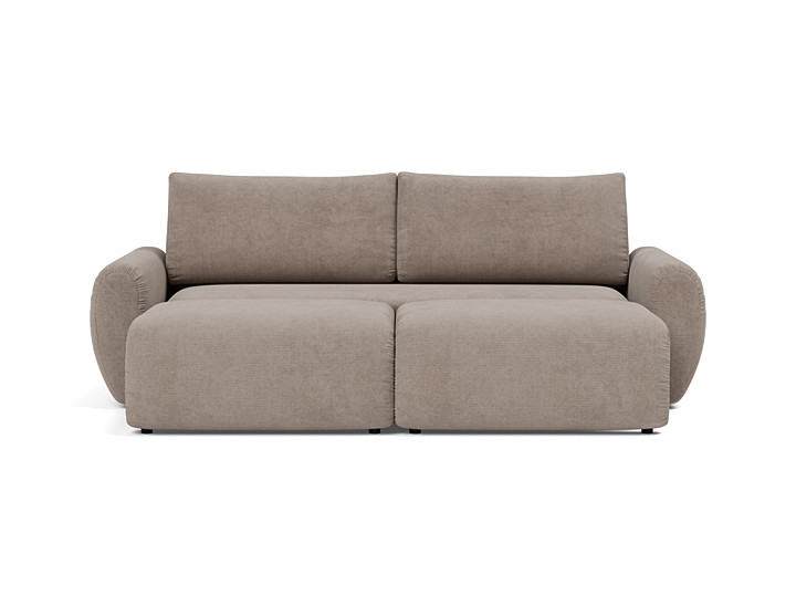 Canapea extensibila Norum cu brate rotunjite 145x200cm, tesatura la alegere