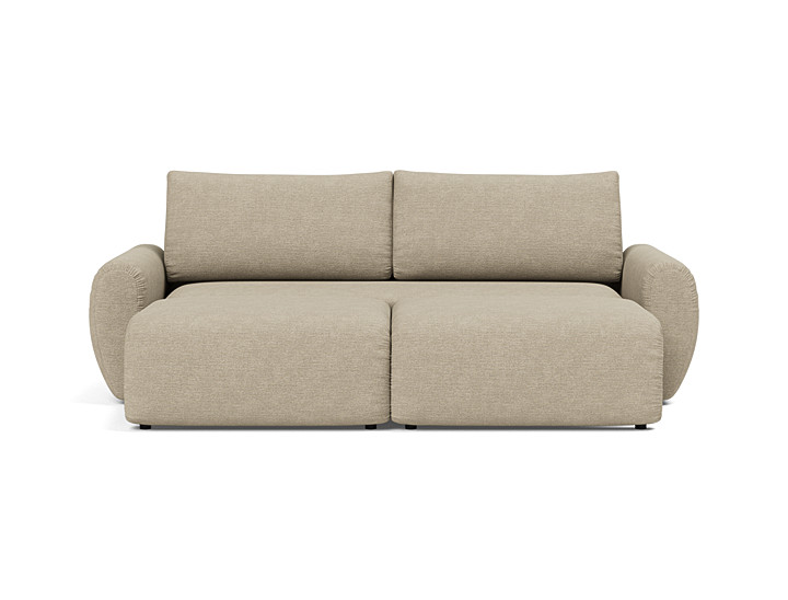 Canapea extensibila Norum cu brate rotunjite 145x200cm, tesatura la alegere