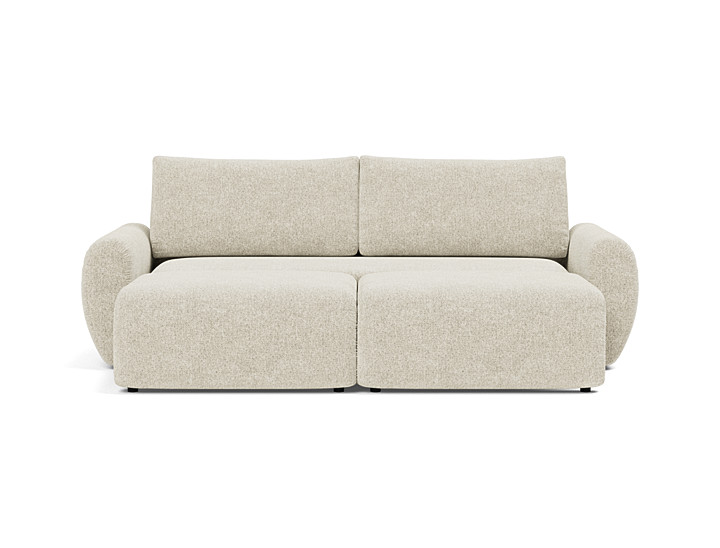 Canapea extensibila Norum cu brate rotunjite 145x200cm, tesatura la alegere