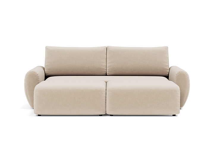 Canapea extensibila Norum cu brate rotunjite 145x200cm, tesatura la alegere