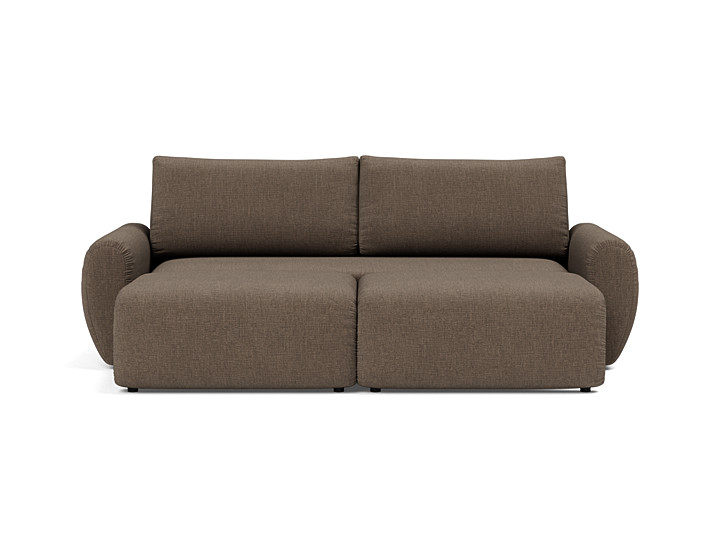 Canapea extensibila Norum cu brate rotunjite Esina Cedar Brown 145x200cm