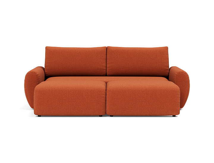 Canapea extensibila Norum cu brate rotunjite 145x200cm, tesatura la alegere
