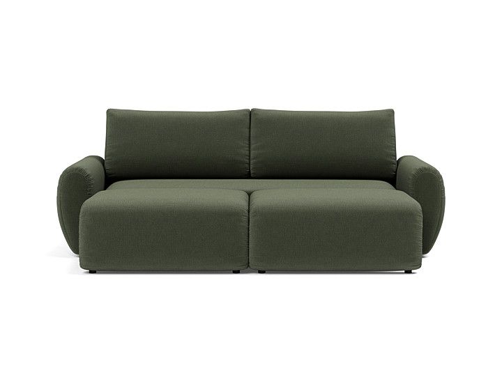 Canapea extensibila Norum cu brate rotunjite 145x200cm, tesatura la alegere