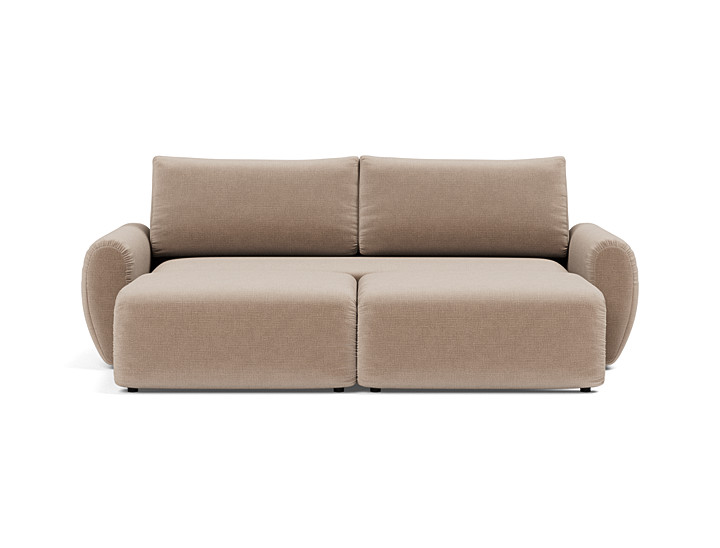 Canapea extensibila Norum cu brate rotunjite Esina Mocha 145x200cm