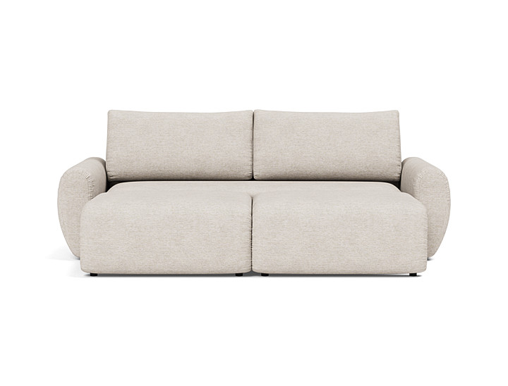 Canapea extensibila Norum cu brate rotunjite 145x200cm, tesatura la alegere
