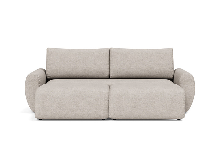 Canapea extensibila Norum cu brate rotunjite 145x200cm, tesatura la alegere