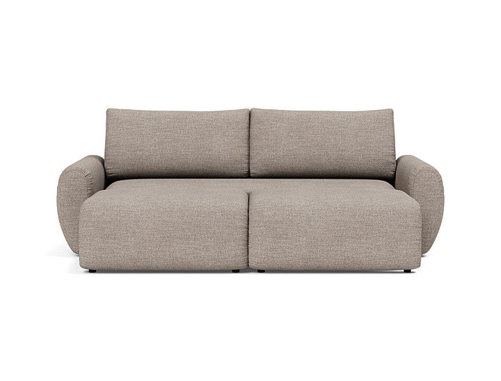 Canapea extensibila Norum cu brate rotunjite 145x200cm, tesatura la alegere
