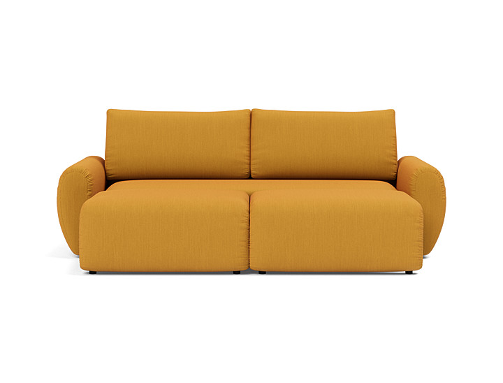 Canapea extensibila Norum cu brate rotunjite 145x200cm, tesatura la alegere