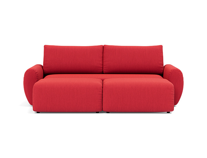 Canapea extensibila Norum cu brate rotunjite 145x200cm, tesatura la alegere