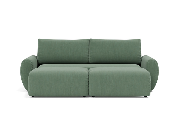 Canapea extensibila Norum cu brate rotunjite 145x200cm, tesatura la alegere