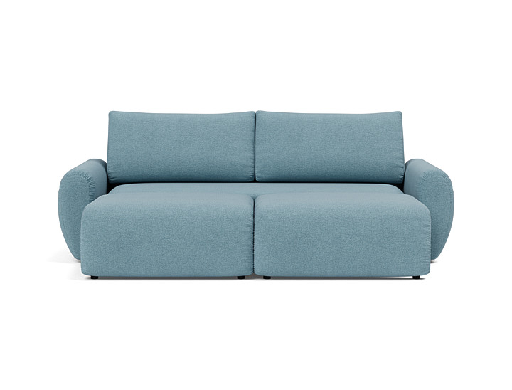 Canapea extensibila Norum cu brate rotunjite 145x200cm, tesatura la alegere
