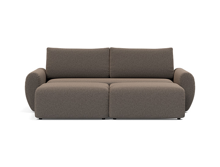 Canapea extensibila Norum cu brate rotunjite 145x200cm, tesatura la alegere