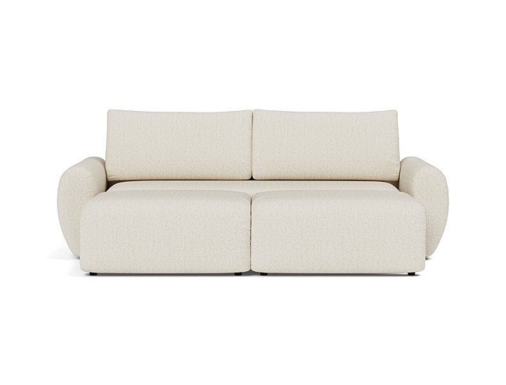 Canapea extensibila Norum cu brate rotunjite 145x200cm, tesatura la alegere