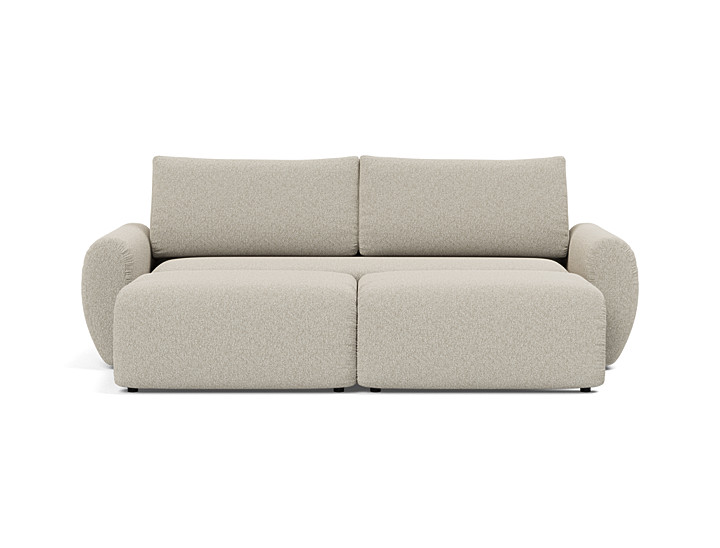 Canapea extensibila Norum cu brate rotunjite 145x200cm, tesatura la alegere