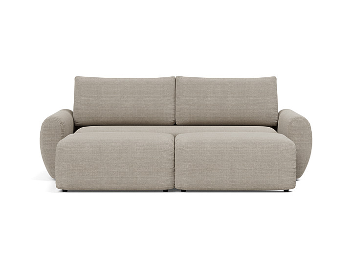 Canapea extensibila Norum cu brate rotunjite 145x200cm, tesatura la alegere