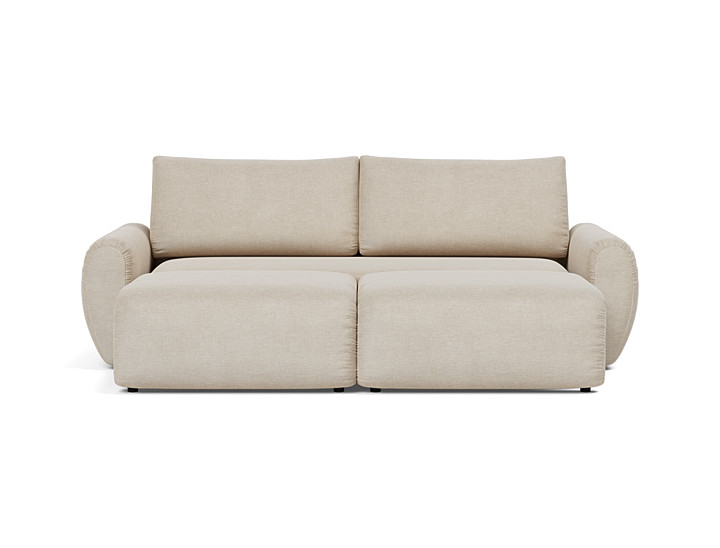 Canapea extensibila Norum cu brate rotunjite 145x200cm, tesatura la alegere