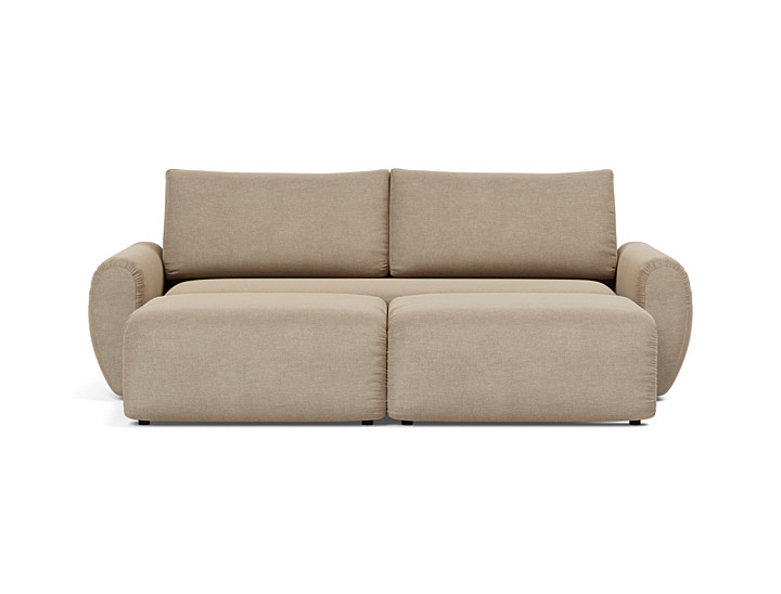 Canapea extensibila Norum cu brate rotunjite 145x200cm, tesatura la alegere