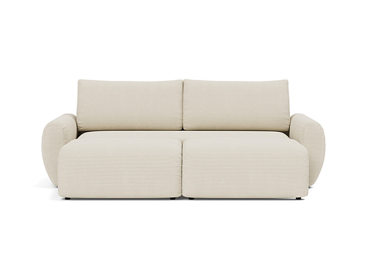Canapea extensibila Norum cu brate rotunjite 145x200cm, tesatura la alegere